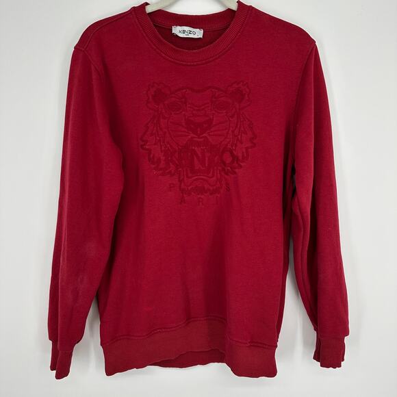Kenzo Sweaters - Kenzo Iconic Embroidered Long Sleeve Crewneck Pullover Red Sweater Womens Large